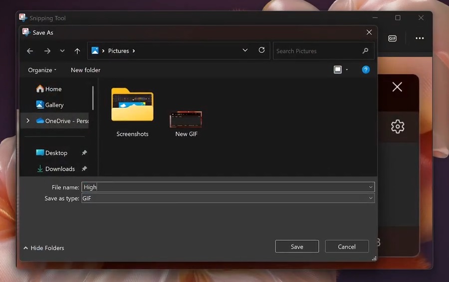 Exportar GIF en Windows 11