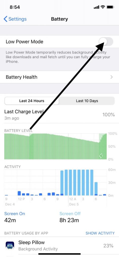 Modo de baja potencia para Hey Siri no funciona