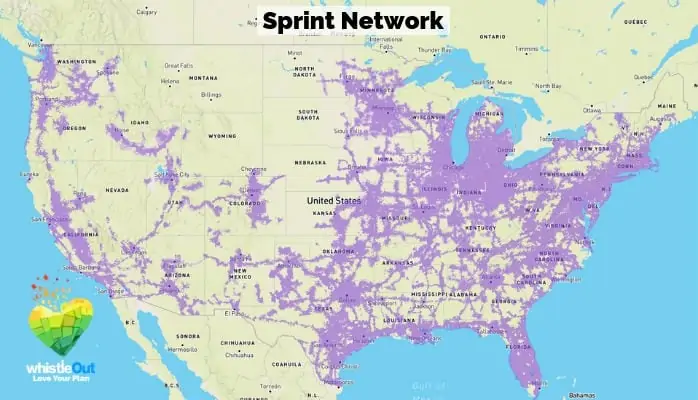 Este es el área de cobertura de Sprint