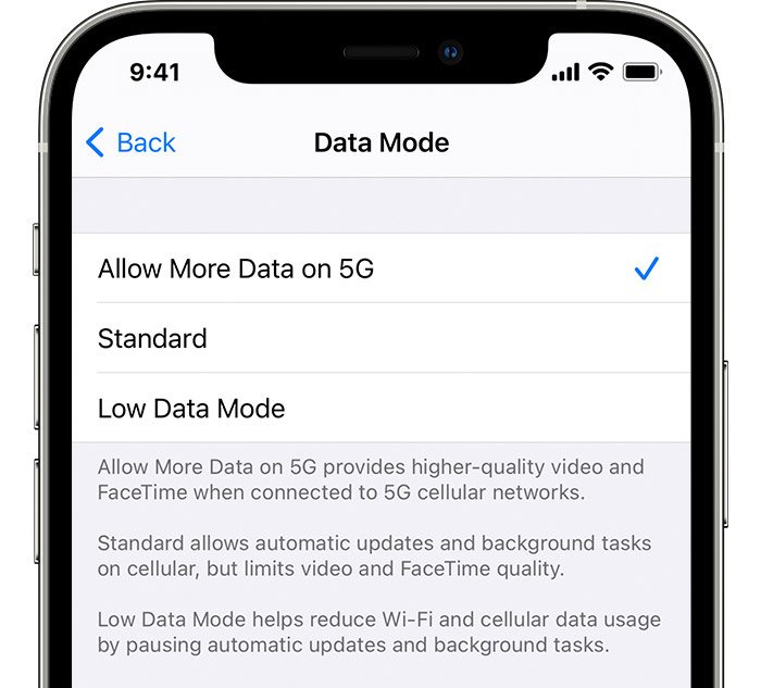 Permita más 5G para arreglar iOS 17 atascados