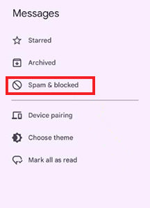 Números bloqueados de Android