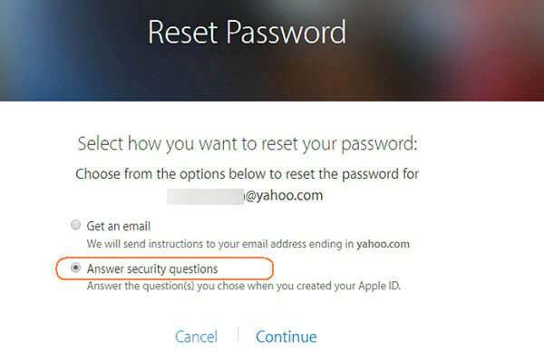 Restablecer la contraseña de iCloud respondiendo preguntas de seguridad