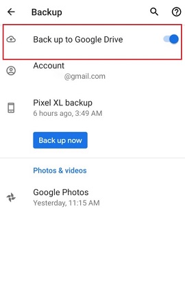 Contactos de copia de seguridad a Google Drive