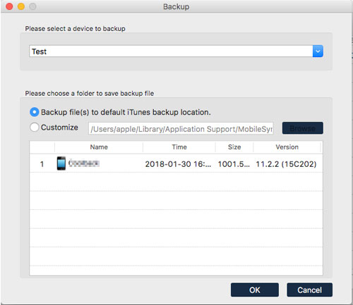 Transferir el archivo entre iPhone y Mac a granel