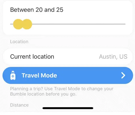 Cómo cambiar la ubicación de Bumble usando el modo de viaje