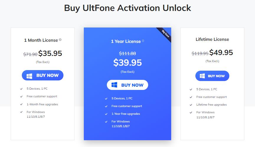 ¿Cuánto cuesta el desbloqueador de activación de Ultfone?