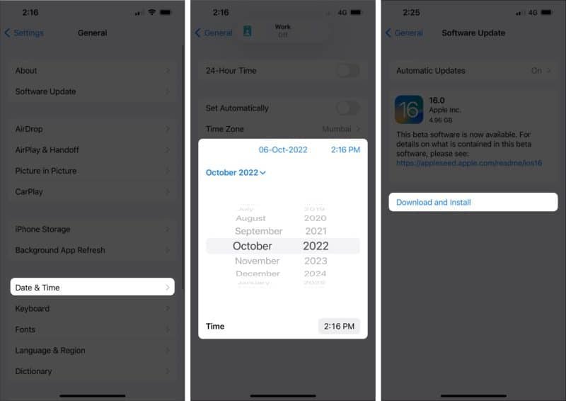 Cambie la fecha para descargar iOS 18