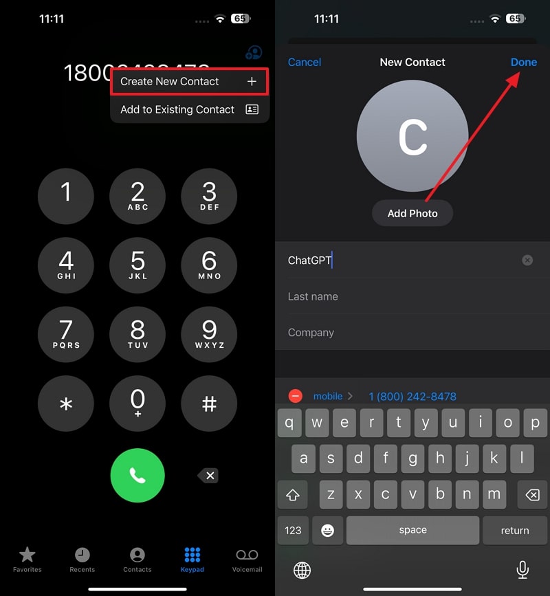 Agregar chatgpt como nuevo contacto