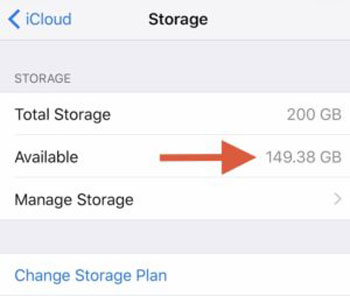 Verifique el almacenamiento de iCloud