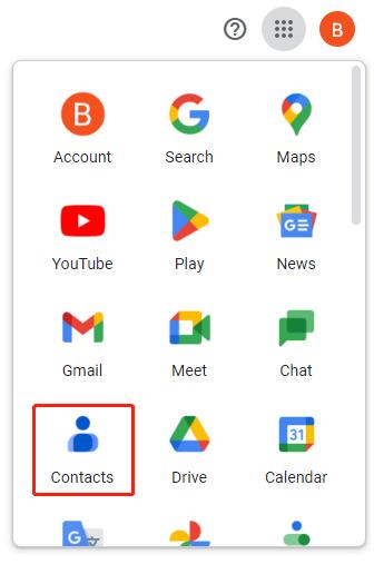 Elija los contactos de Google Gmail