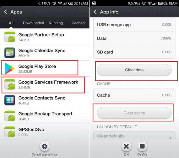Reinstalar la actualización de Google