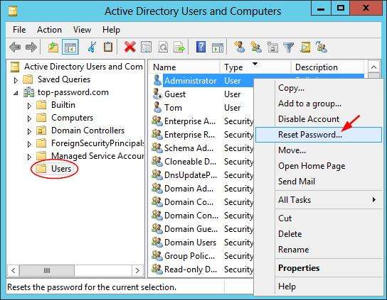 Cambiar dominio Admin Passions Active Directory User y Computer Console 2