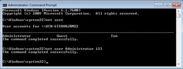 Neto de usuario Cambiar contraseña Windows 10