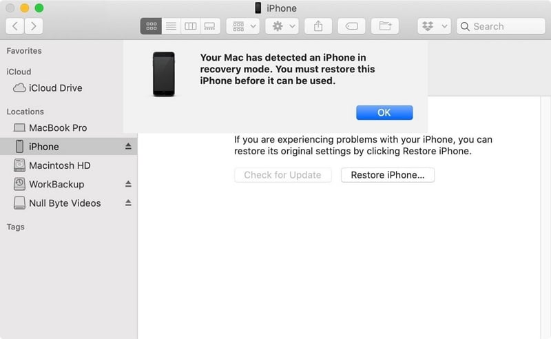 Coloque el iPhone en modo DFU para arreglar el iPhone atascado al verificar la actualización