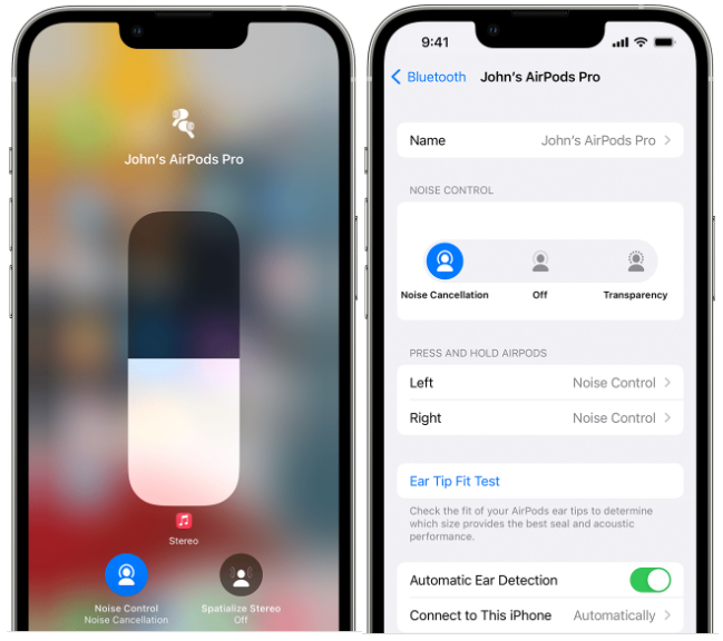 El centro de control se apagará en AirPods de cancelación de ruido