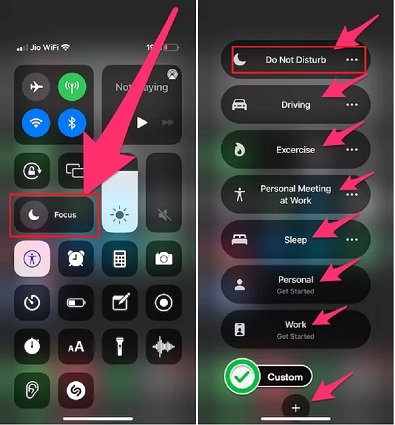 deshabilitar no molestar el enfoque iOS 16/15