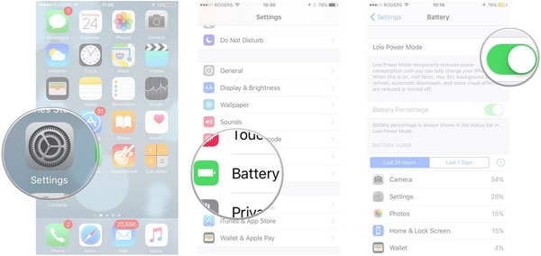 Verifique el uso de la batería de iPhone