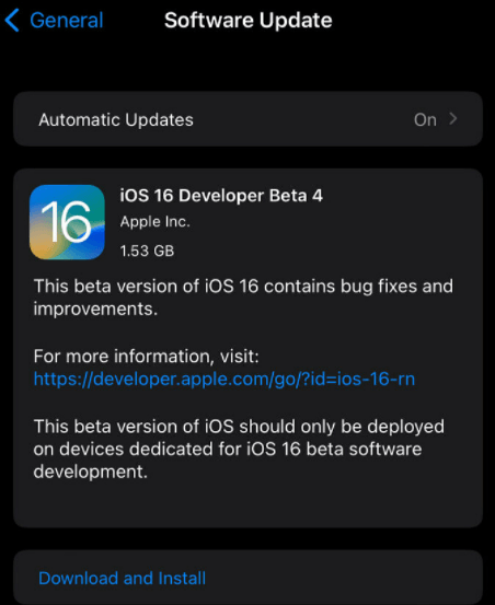 Descargar iOS 16 beta 4