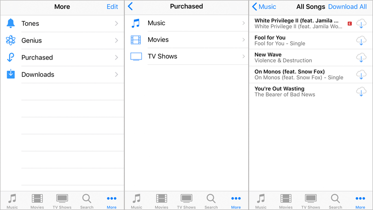 Obtenga música de iPod a iPhone a través de iTunes Store