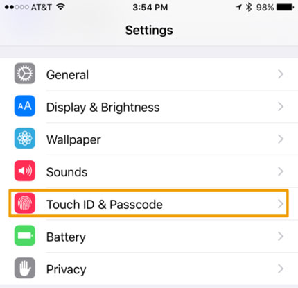 Arreglar la identificación del tacto en el iPhone actualizando su ID de táctil
