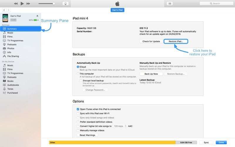 Ingrese el modo DFU iPad