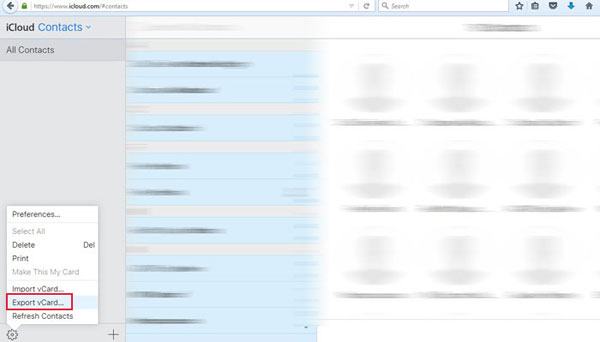 Ver contactos en iCloud a través de iCloud.com