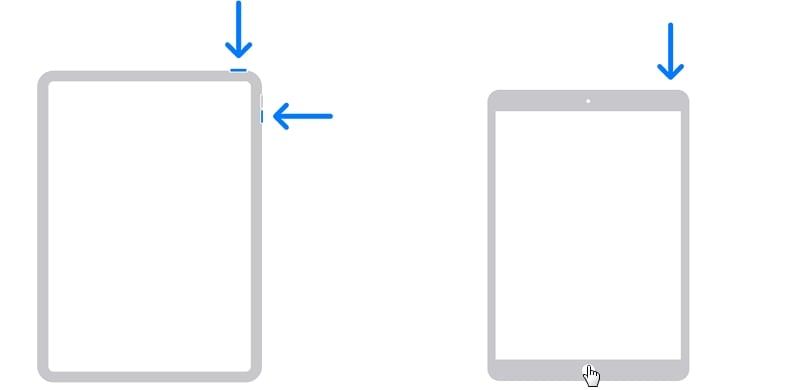 Force Reiniciar su iPad para arreglar el color de la pantalla del iPad en mal estado