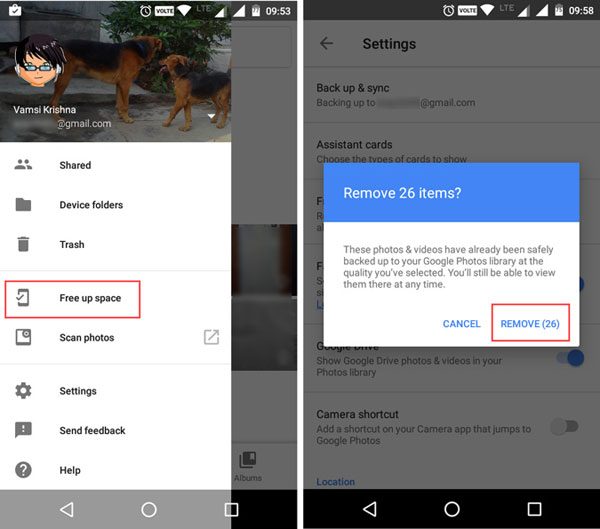 Eliminar fotos de Google Photos pero manténgalas en el dispositivo