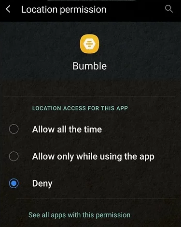 Cómo ocultar la ubicación en Bumble