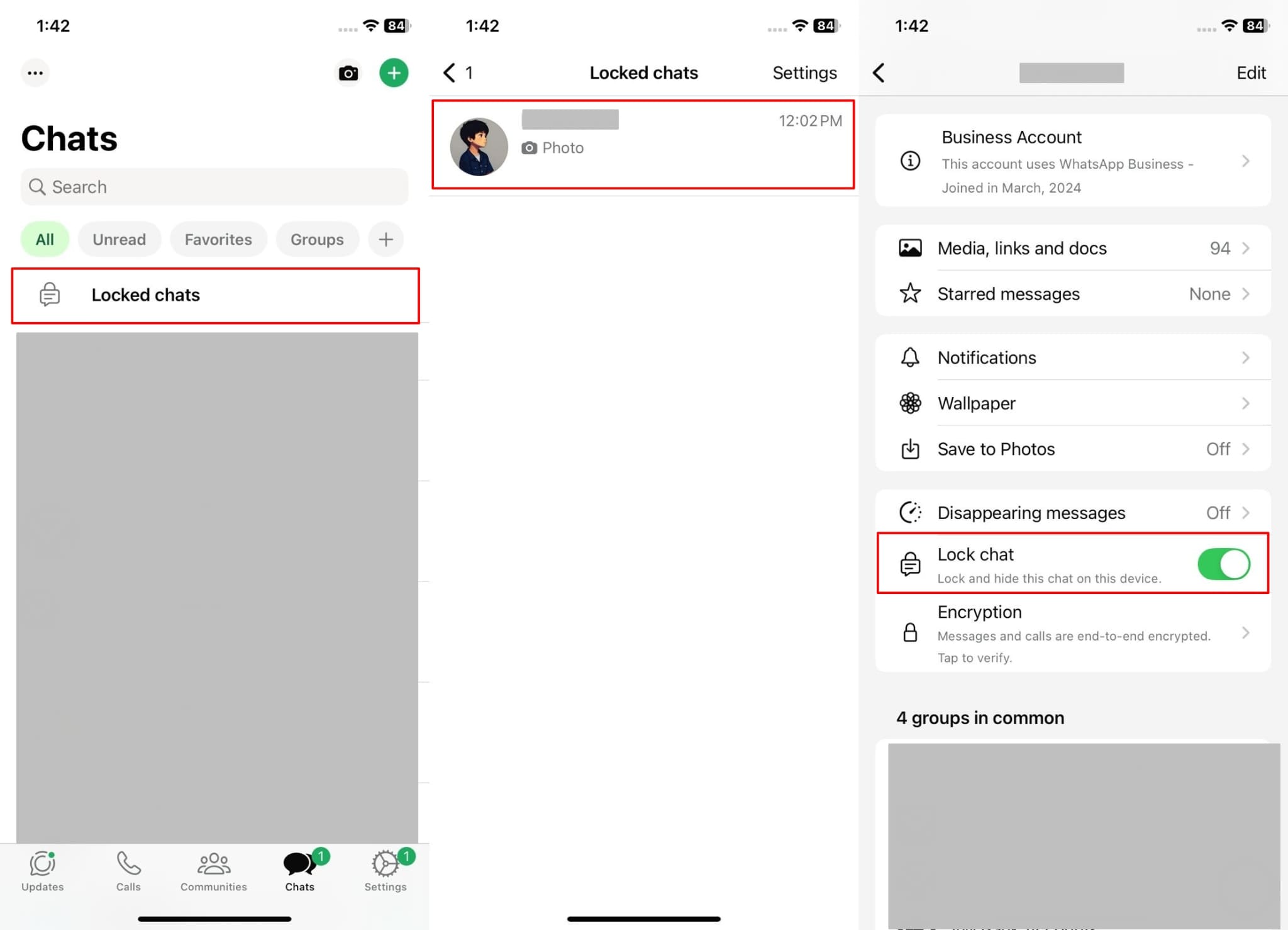 apagar el bloqueo de chat iPhone
