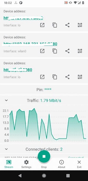Mirror de Android con http