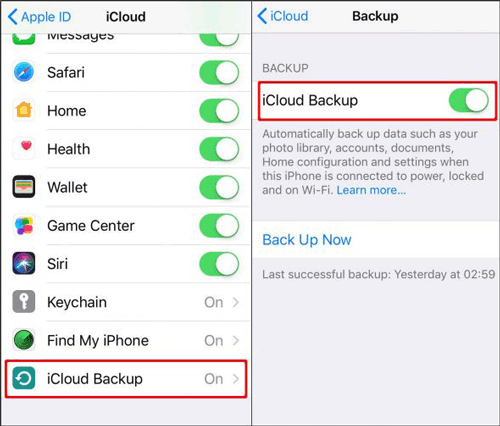 Copia de seguridad de iPhone en Mac con iCloud