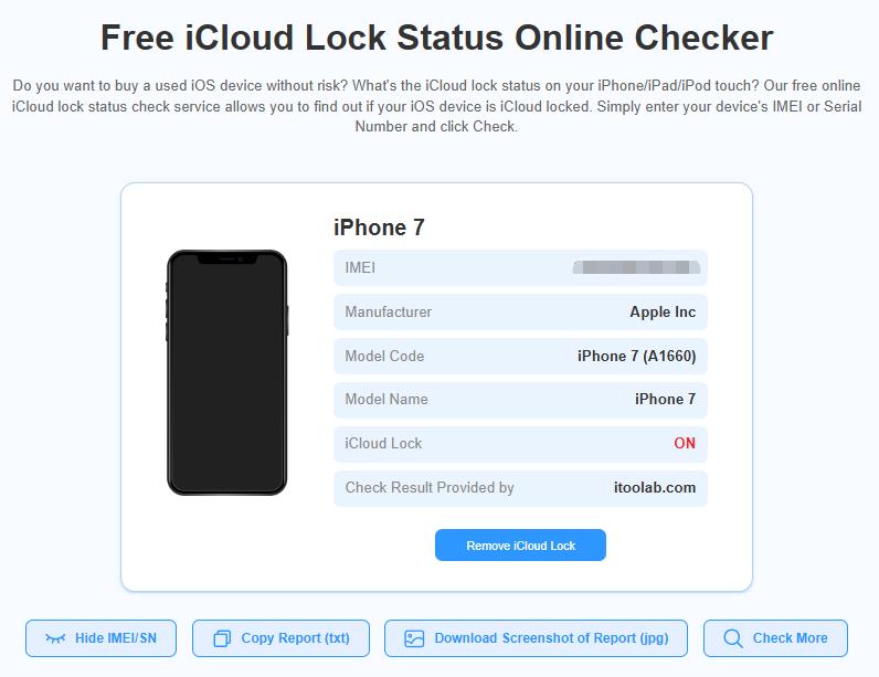 Verifique el estado de bloqueo de iCloud