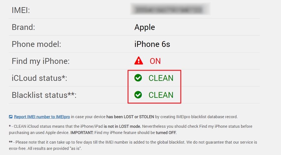 iPhone Checker de lista negra
