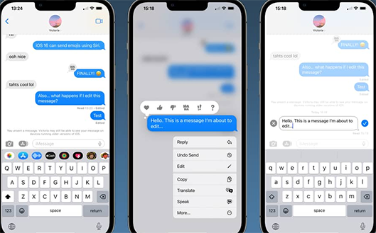 Mensajes de iOS 16