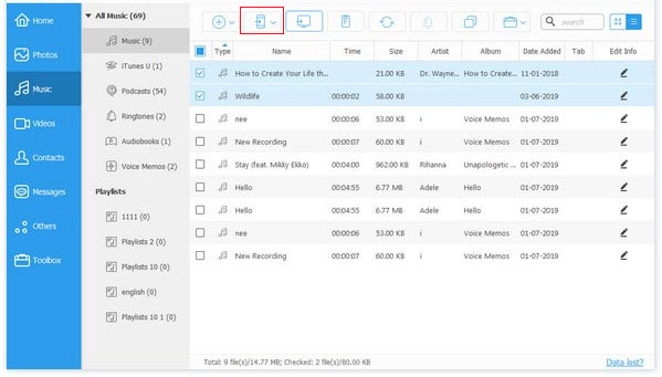 Cómo transferir música de iPhone a iPhone a través de la transferencia de datos de iOS