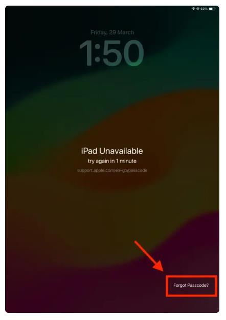 Olvidé el código de contraseña en iPad
