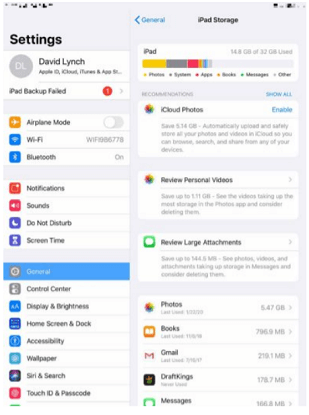 iPhone se reinicia aleatoriamente mediante la verificación del almacenamiento