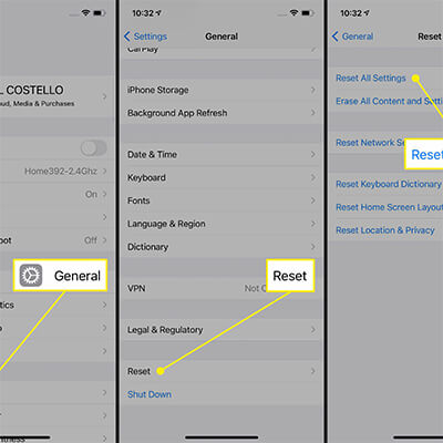 Restablecer todas las configuraciones en el iPhone 8