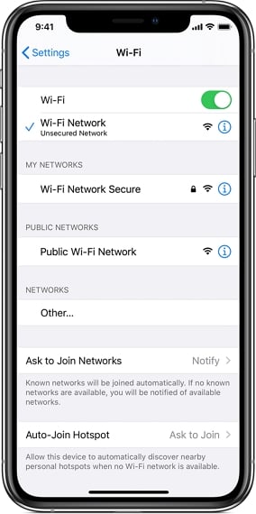 Verifique la red WiFi para corregir el iPhone atascado al verificar la actualización