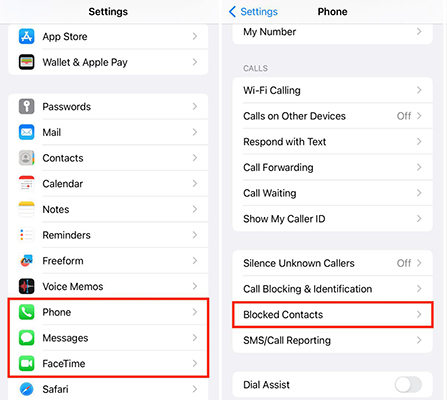 Contactos bloqueados para iPhone
