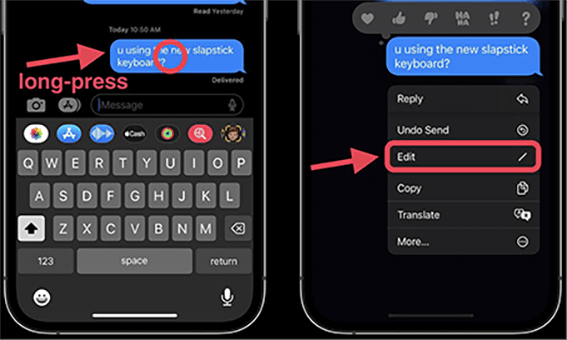 Mensajes Editar cambios en iOS 16 beta 4