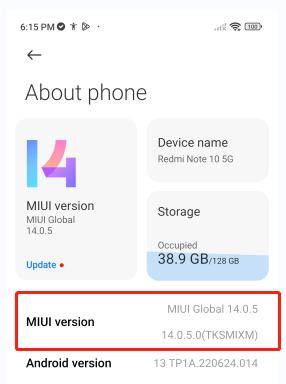 versión de miui