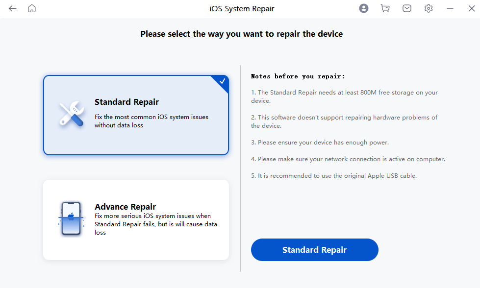   Reparación estándar de Mobitrix Perfix