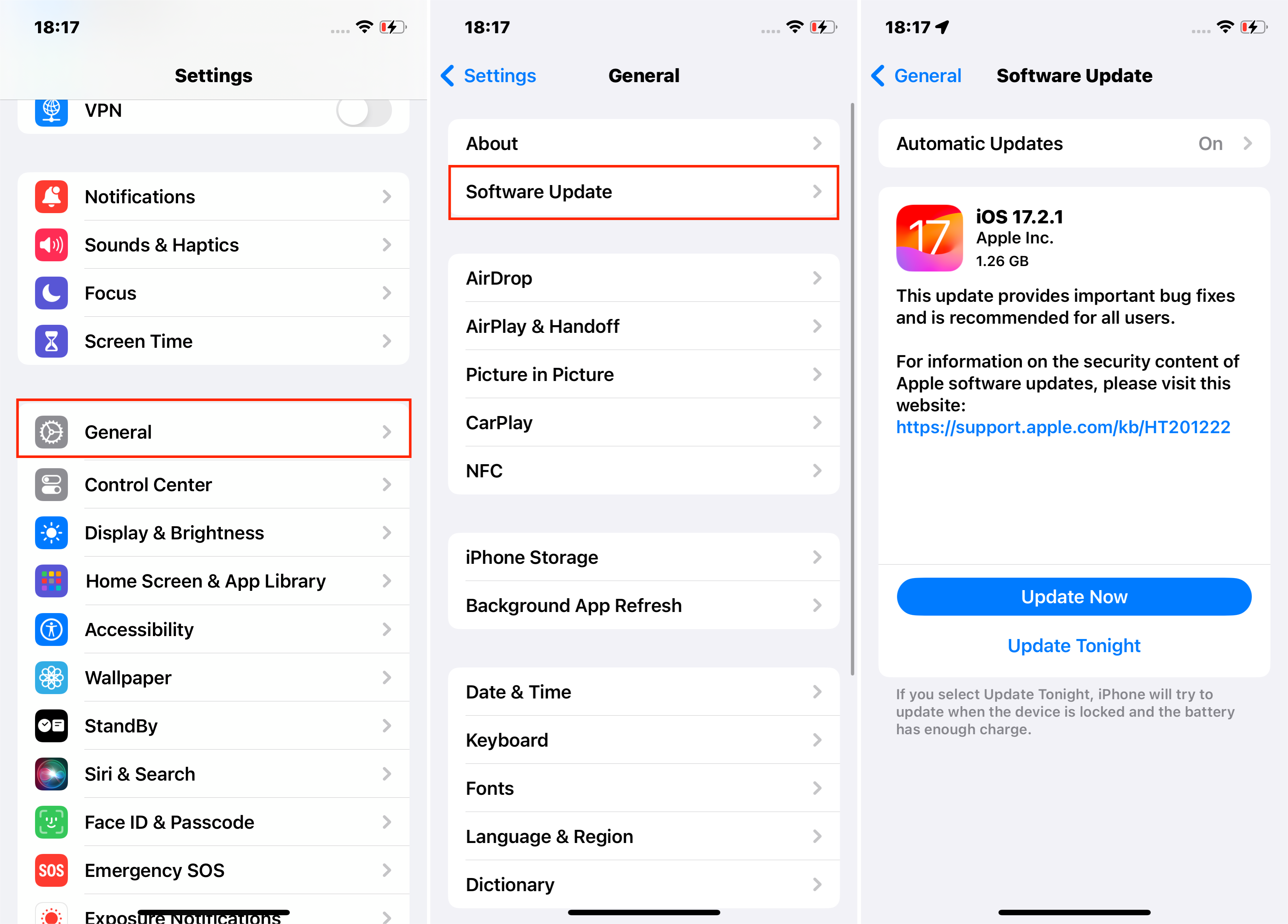 Actualización de software de iPhone