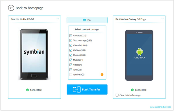 Seleccione la carpeta de fotos para transferir de Nokia a Android