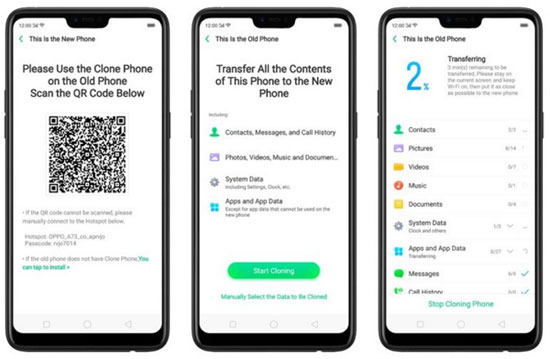 Cómo transferir todos los datos de Samsung a OPPO con el clon del teléfono