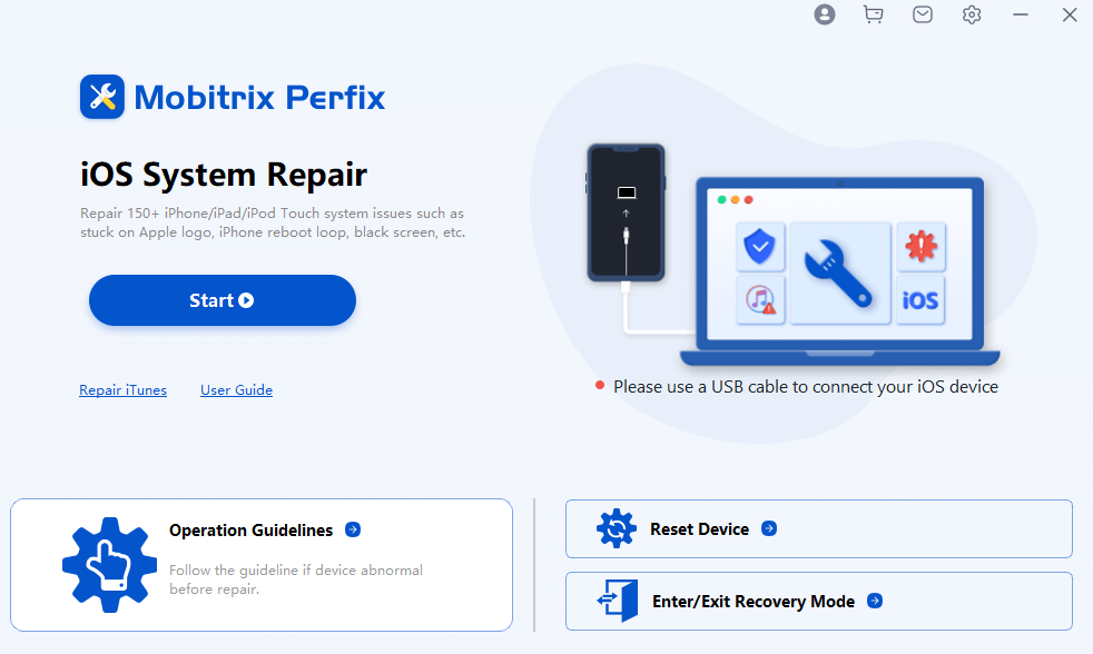 Interfaz principal de Mobitrix Perfix