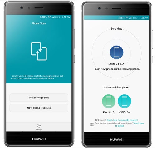 Conecte HTC a Huawei a través del clon del teléfono