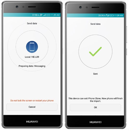 Transferir datos de HTC a Huawei con clon de teléfono